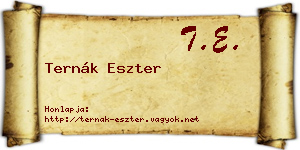 Ternák Eszter névjegykártya